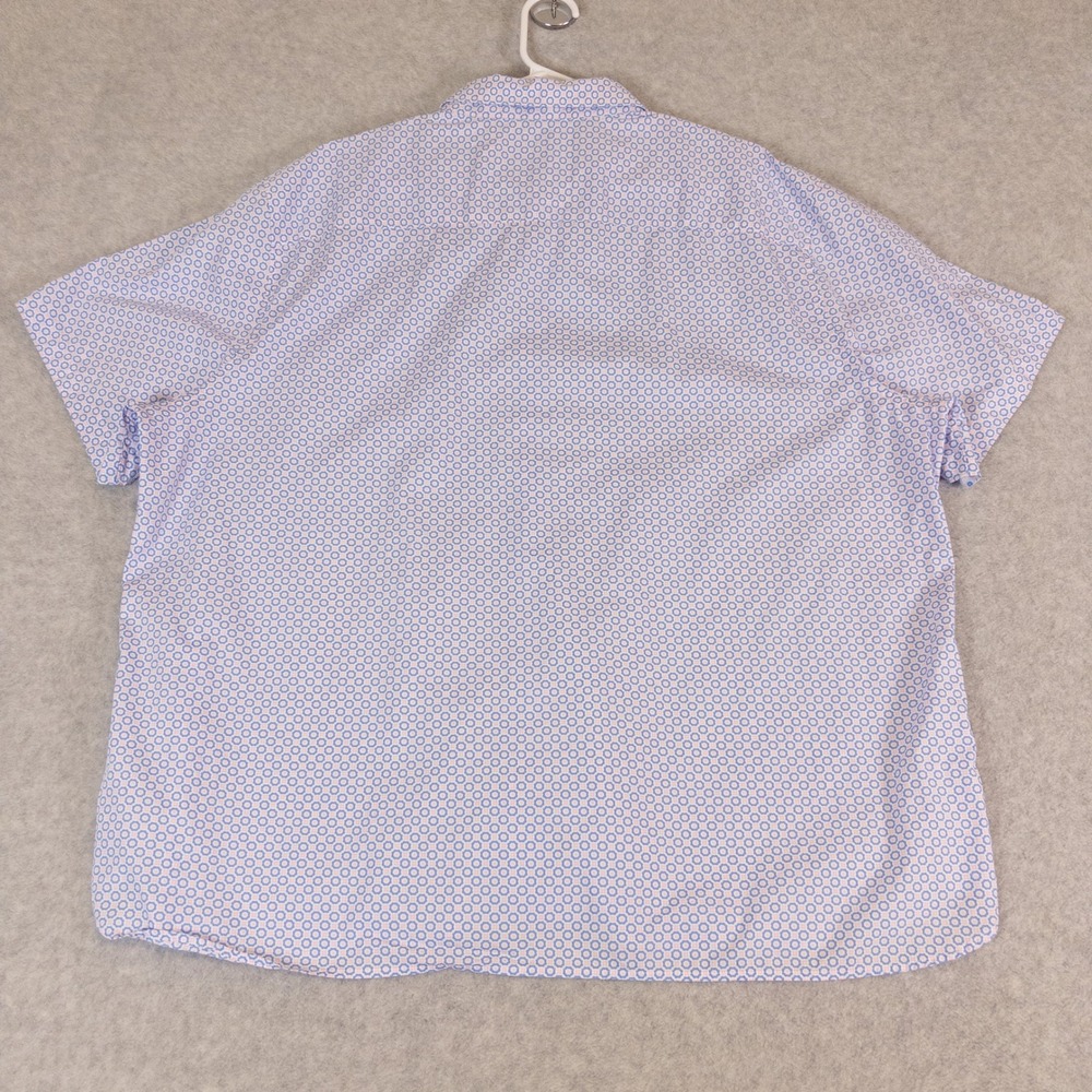 Johnston & Murphy Mens 3XL Blue Pink Geometric Short Sleeve Button Down Shirt - Picture 2 of 14